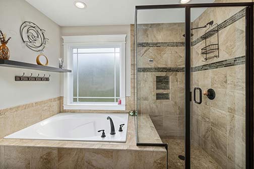 Bathroom with a big window