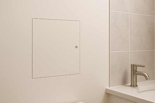 Functional Bathroom Design With Flush Access Doors