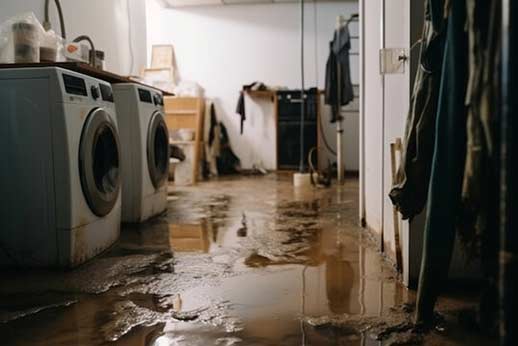 a flooded chicago basement.