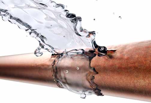 a burst pipe.
