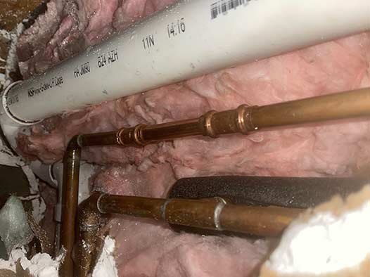 a burst pipe in need of repair.