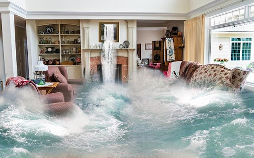 a flooded home.