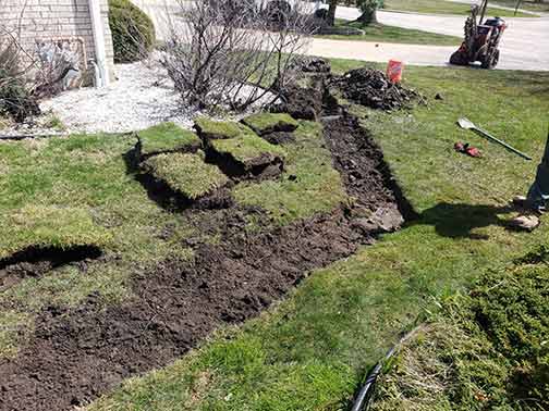 a french drain installation process.