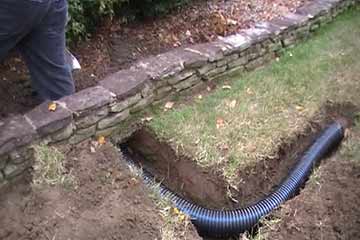 french drainage tile installation service.