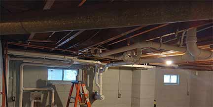 an overhead sewer conversion performed for a customer in chicago.