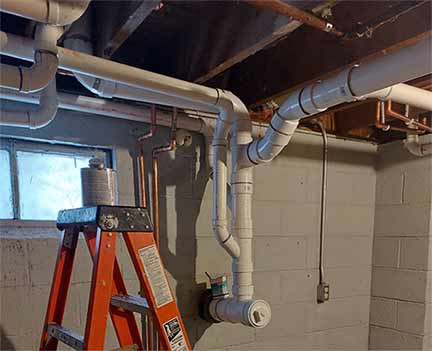 an overhead sewer system installation in chicago.