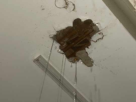 a burst pipe inside a home in chicago.
