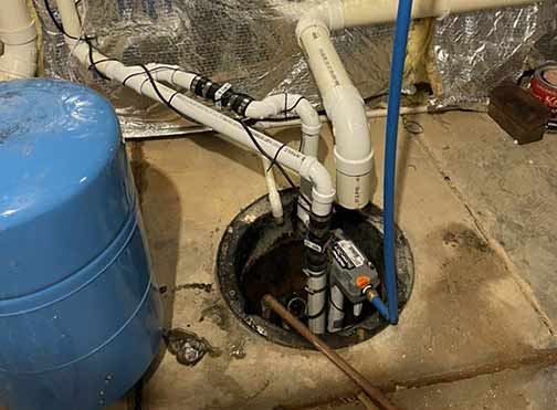 a freshly replaced sump pump