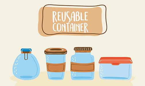 an eco-friendly way to get rid of grease is to put in reusable containers.