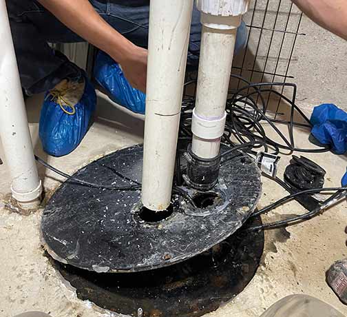 a sewage ejector pump repair taking place in chicago.