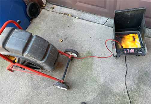 a sewer line camera inspection being provided for a customer in chicago.