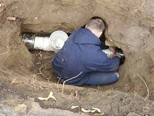 a sewer line repair in winter time is possible.