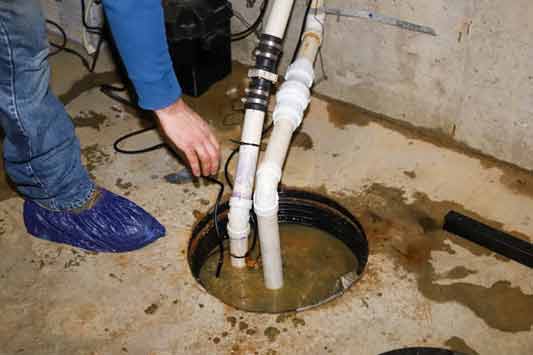 sump pit water flow.