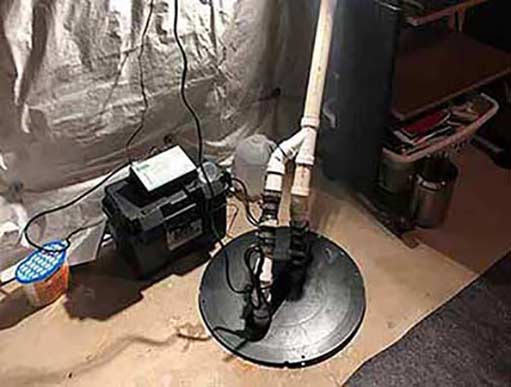 sump pump with a battery backup.