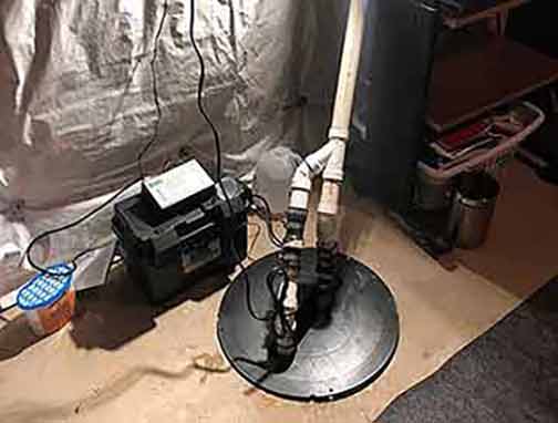 a newly installed sump pump.