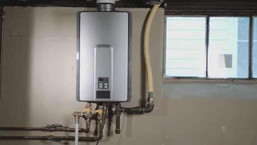 a tankless water heater installation.