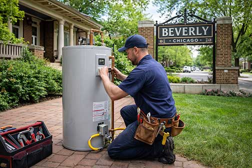 a plumber getting ready to install a water heater