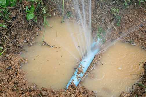 a main water line leaking.