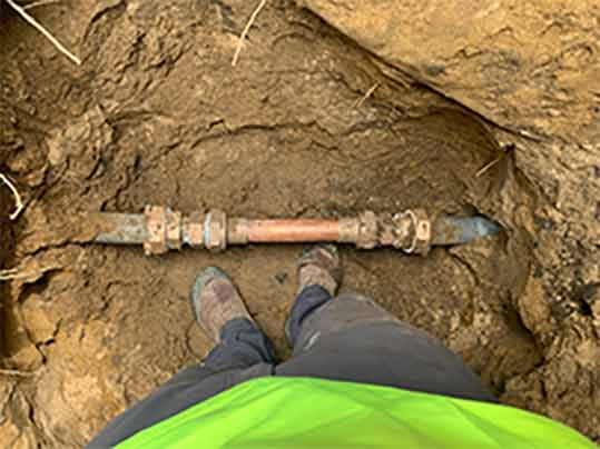 a water line repair service performed in chicago.