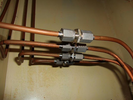 copper water lines.