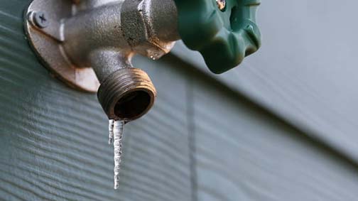a frozen water spigot in chicago