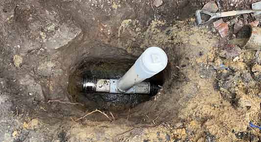 winter sewer line repair.